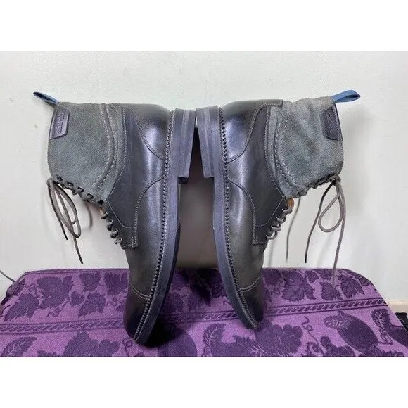Clarks Mens Size 11M Bushwick Peak Grey Leather Suede Lace up Boots