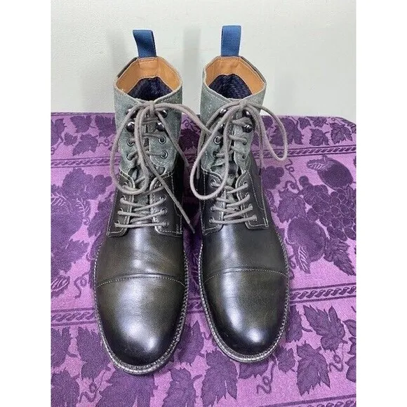 Clarks Mens Size 11M Bushwick Peak Grey Leather Suede Lace up Boots
