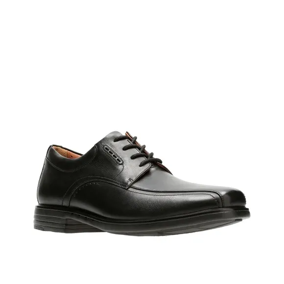 Clarks Unkenneth Way Derby Shoes Black Lace Up Unstructured Oxford Dress 10.5
