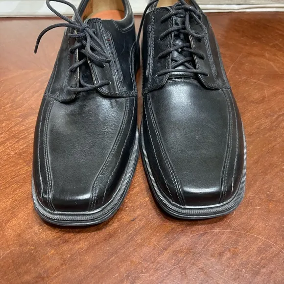 Clarks Unkenneth Way Derby Shoes Black Lace Up Unstructured Oxford Dress 10.5