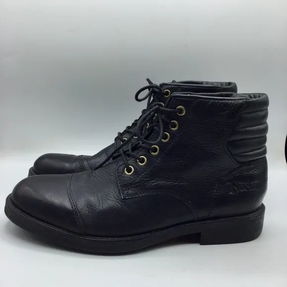 Clarks x Norton Men Norton Pace Black Biker Boots Lace Up Size Uk 6.5 / Us 7.5