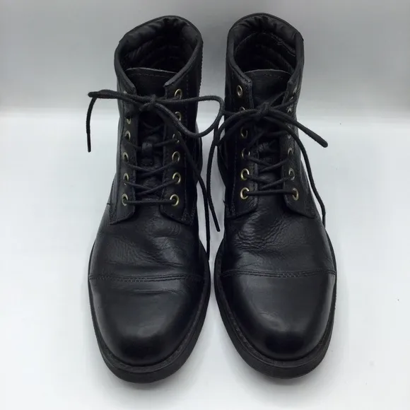 Clarks x Norton Men Norton Pace Black Biker Boots Lace Up Size Uk 6.5 / Us 7.5