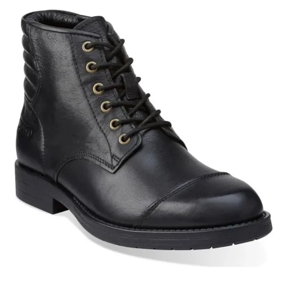 Clarks x Norton Men Norton Pace Black Biker Boots Lace Up Size Uk 6.5 / Us 7.5