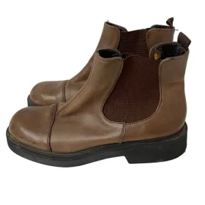 Cloud Nine brown leather Chelsea boots pull on distressed Y2K men 10m