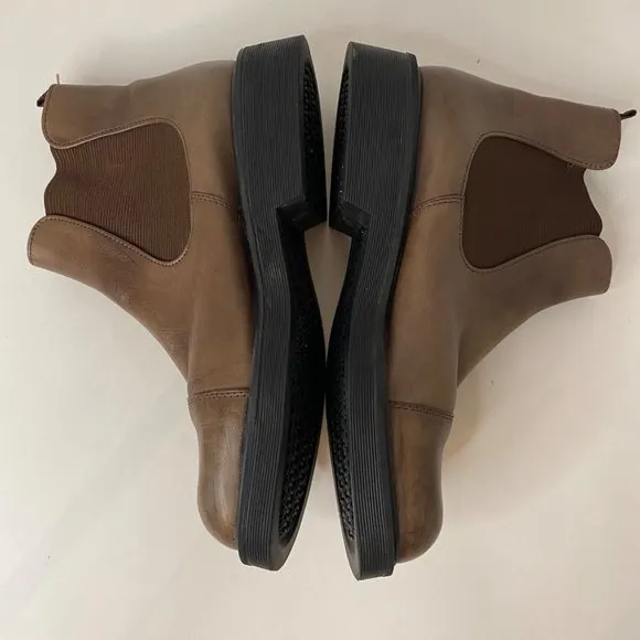 Cloud Nine brown leather Chelsea boots pull on distressed Y2K men 10m