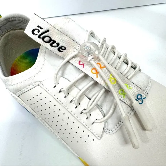 CLOVE Limited Edition Rainbow Soul Classic Sneakers NEW White Size 7.5