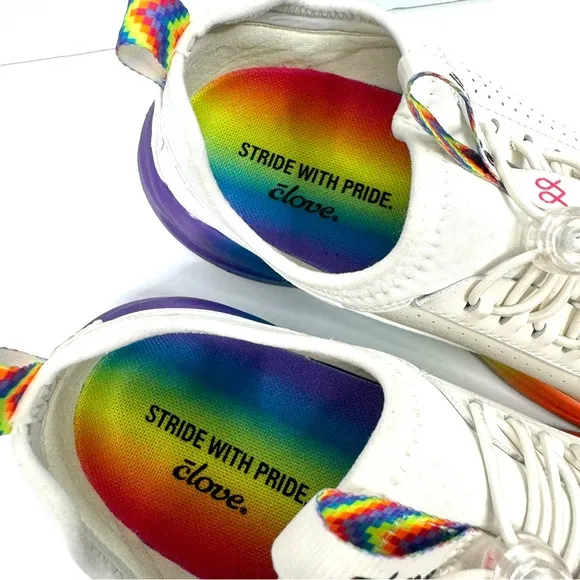 CLOVE Limited Edition Rainbow Soul Classic Sneakers NEW White Size 7.5