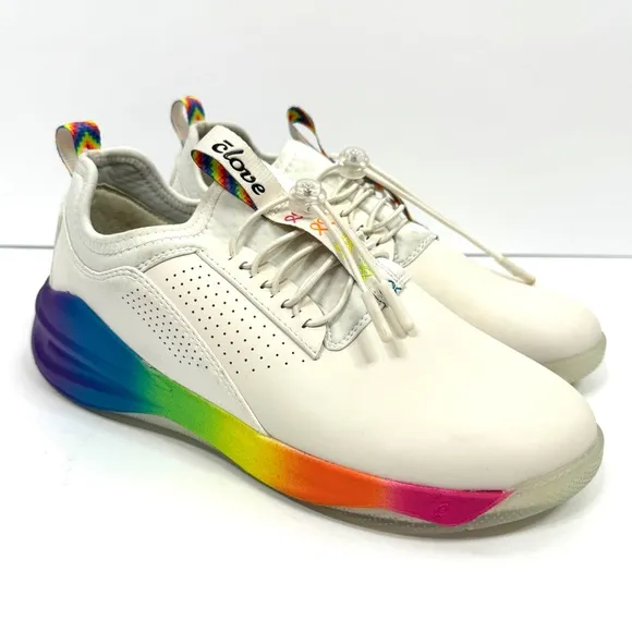 CLOVE Limited Edition Rainbow Soul Classic Sneakers NEW White Size 7.5