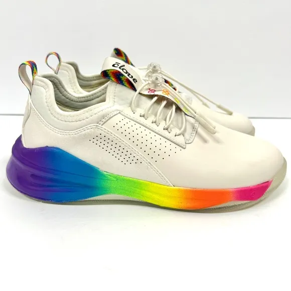 CLOVE Limited Edition Rainbow Soul Classic Sneakers NEW White Size 7.5