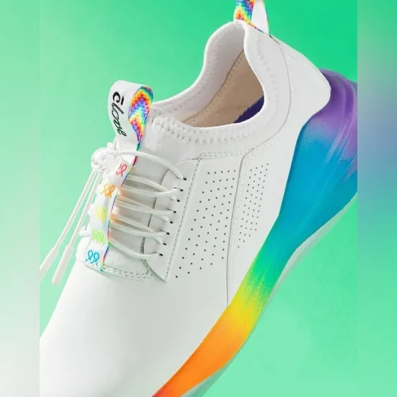 CLOVE Limited Edition Rainbow Soul Classic Sneakers NEW White Size 7.5