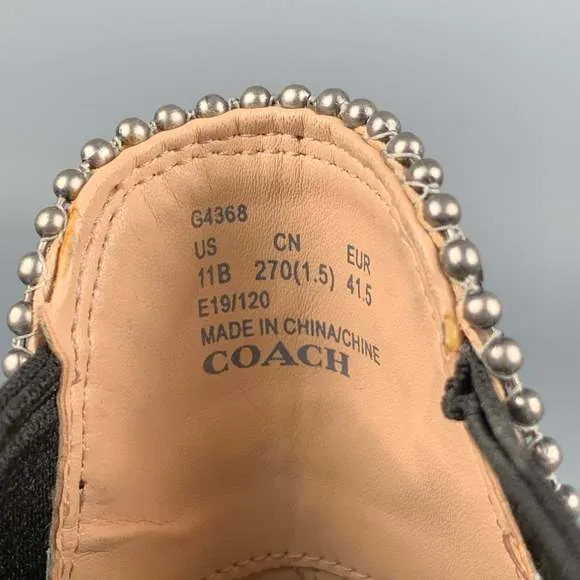 COACH Black &amp; White Embossed Faux Snake Leather Boots