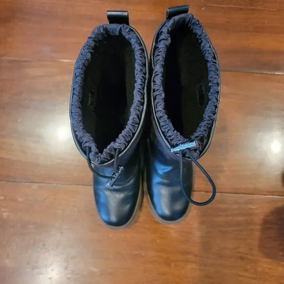 Coach New York Samara Aniline Black Winter Boots A9175