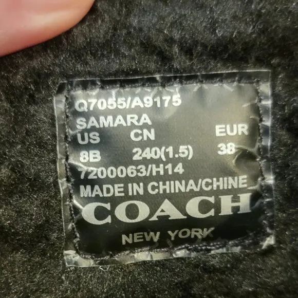 Coach New York Samara Aniline Black Winter Boots A9175