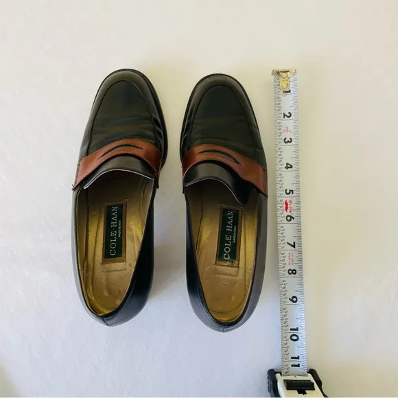 Cole Haan Black and Brown Loafers with Classic Design