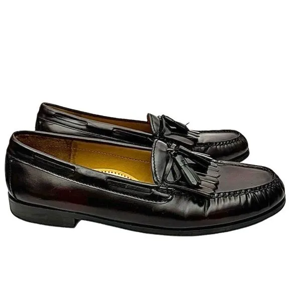 COLE HAAN Classic Tassel Mens Loafer Burgundy Leather Size 11 D Pre-Owned