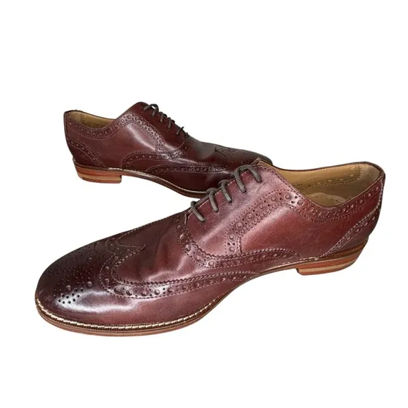 Cole Haan Classic Wingtip Oxford Shoes Brown Leather Size 8.5