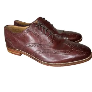 Cole Haan Classic Wingtip Oxford Shoes Brown Leather Size 8.5