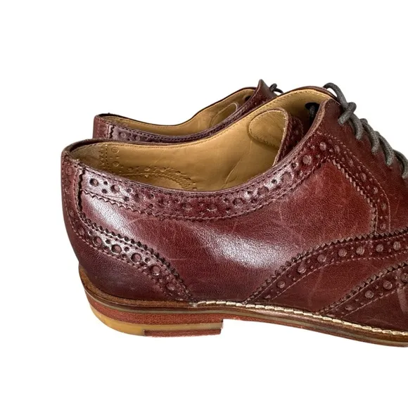 Cole Haan Classic Wingtip Oxford Shoes Brown Leather Size 8.5