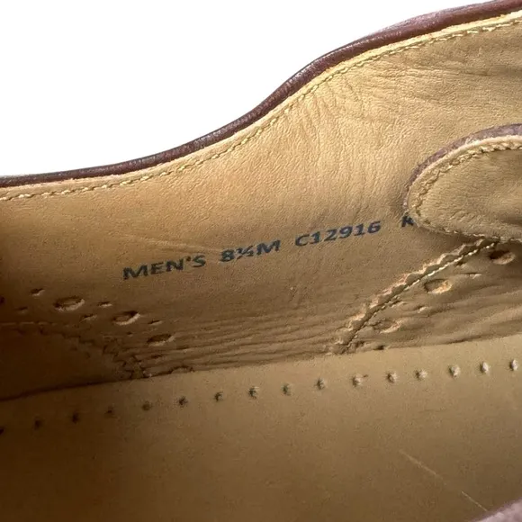 Cole Haan Classic Wingtip Oxford Shoes Brown Leather Size 8.5