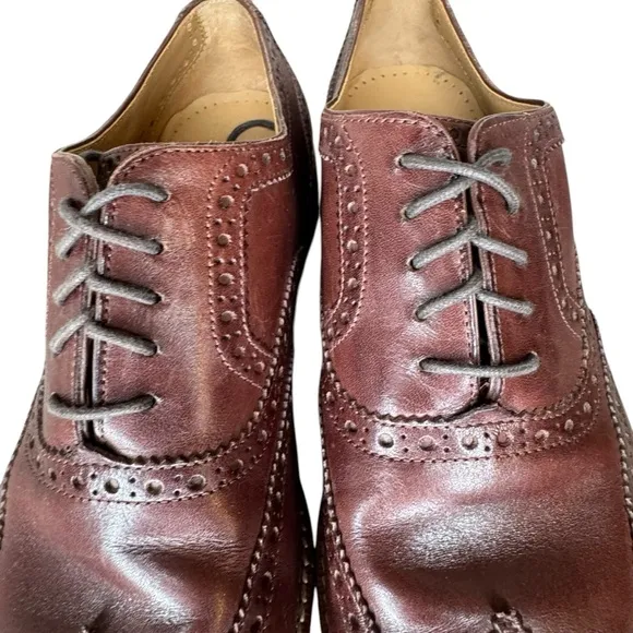 Cole Haan Classic Wingtip Oxford Shoes Brown Leather Size 8.5