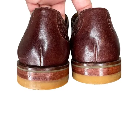 Cole Haan Classic Wingtip Oxford Shoes Brown Leather Size 8.5