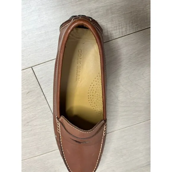 Cole Haan Men Howland Penny Loafer Shoes Saddle Tan C04534 Size 9 M Leather Brow