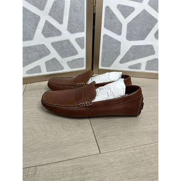 Cole Haan Men Howland Penny Loafer Shoes Saddle Tan C04534 Size 9 M Leather Brow
