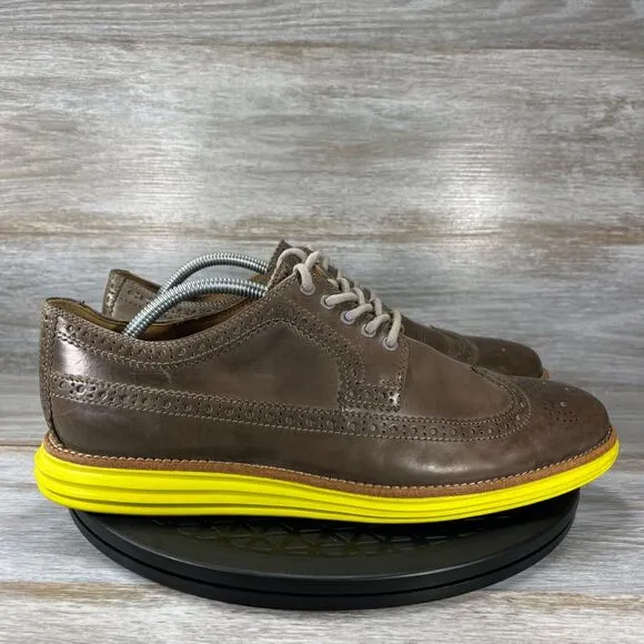 Cole Haan Men’s Lunargrand Long Wingtip Oxford Dress Shoes Ironstone Size 10 M
