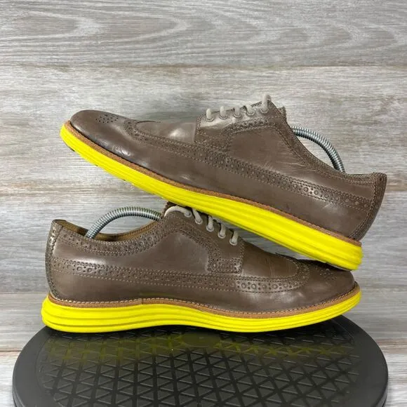 Cole Haan Men’s Lunargrand Long Wingtip Oxford Dress Shoes Ironstone Size 10 M