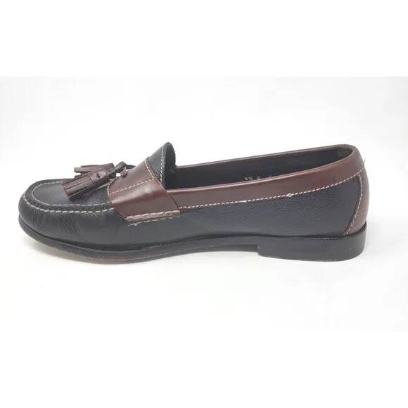 Cole Haan Pinch Tassel Leather Loafers - Black Brown - Men's Sz 9.5 Dress Shoes