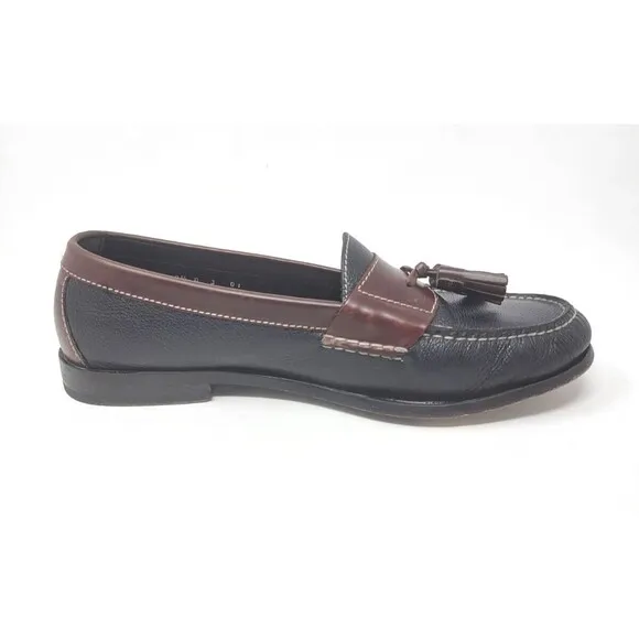 Cole Haan Pinch Tassel Leather Loafers - Black Brown - Men's Sz 9.5 Dress Shoes