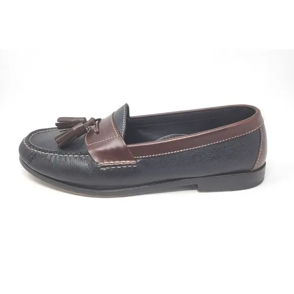 Cole Haan Pinch Tassel Leather Loafers - Black Brown - Men's Sz 9.5 Dress Shoes