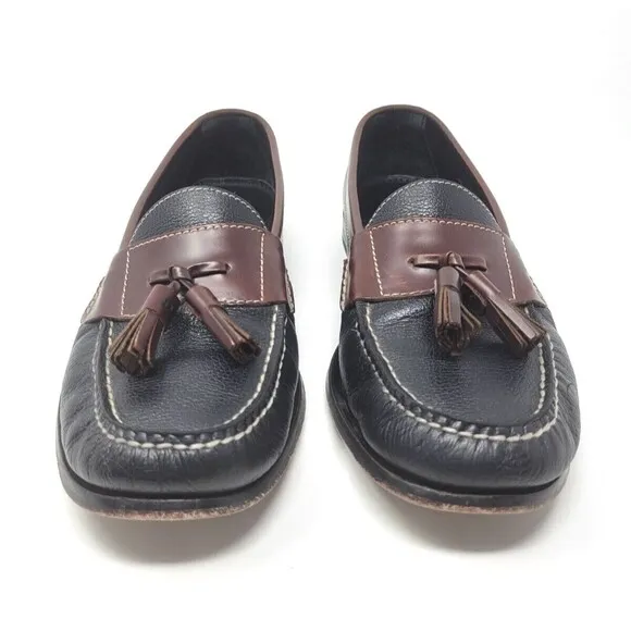 Cole Haan Pinch Tassel Leather Loafers - Black Brown - Men's Sz 9.5 Dress Shoes