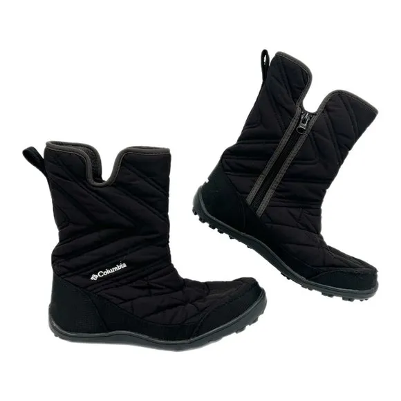 Columbia Black Insulated Zip-Closure Snow Boots | Round Toe