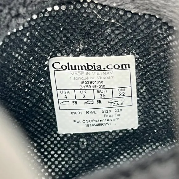 Columbia Black Insulated Zip-Closure Snow Boots | Round Toe
