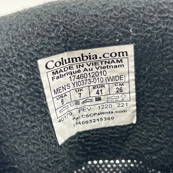 Columbia Black Round Toe Lace Up Boots | Men Size 8