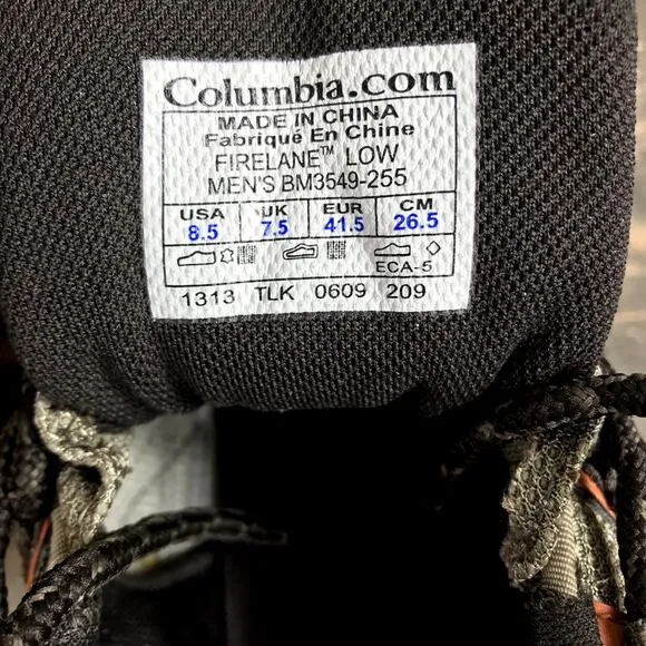 COLUMBIA Fireline Low Trail Hiking Shoes Mens 8.5 Brown Suede Outdoor Camping