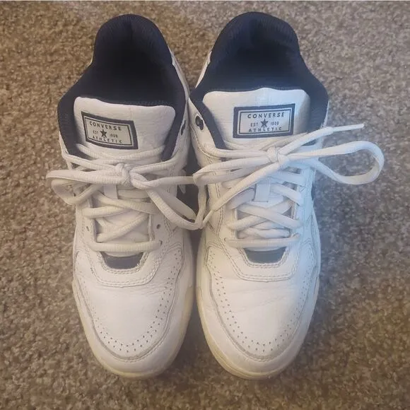 Converse Athletic Basketball SE Ox Basketball Shoes Mens Size 9 White Navy Blue