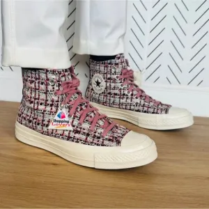⭐Converse Chuck 70 Hi Sz 8.5 Womens Shoes Sneakers Premium Tweed Shimmer A12738C