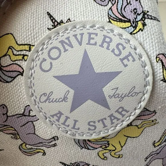 Converse Chuck Taylor All Star Kid Size 4.5 Shoes Unicorns High Top Sneakers