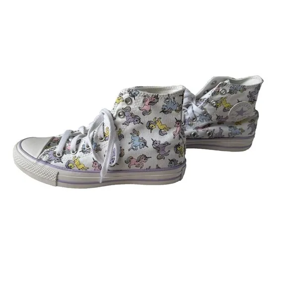 Converse Chuck Taylor All Star Kid Size 4.5 Shoes Unicorns High Top Sneakers