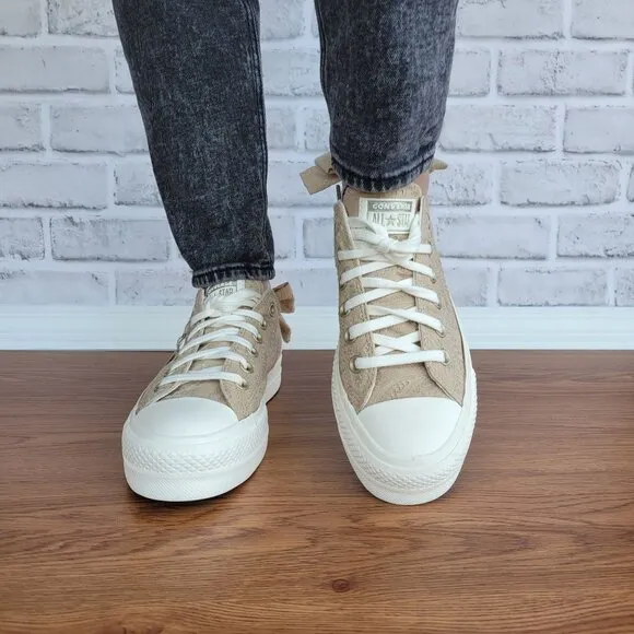 ⭐Converse Chuck Taylor All Star Lift Bow Womens Shoes Sz 8.5 Embroidered A10246C