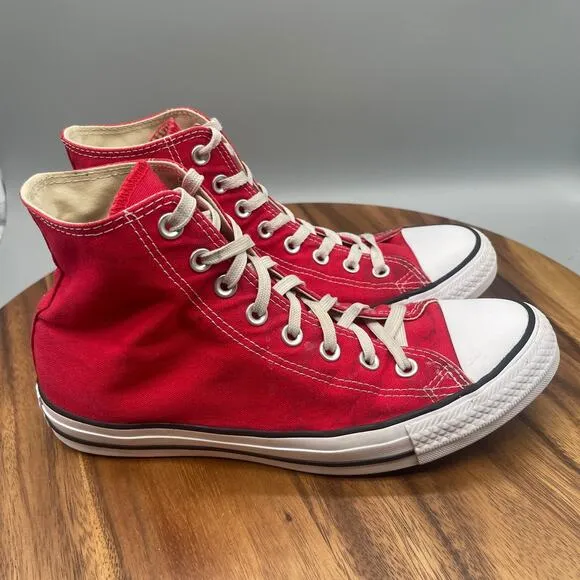 Converse Chuck Taylor All Star Shoes Mens 8 Classic Hi Top Sneaker Red Skate