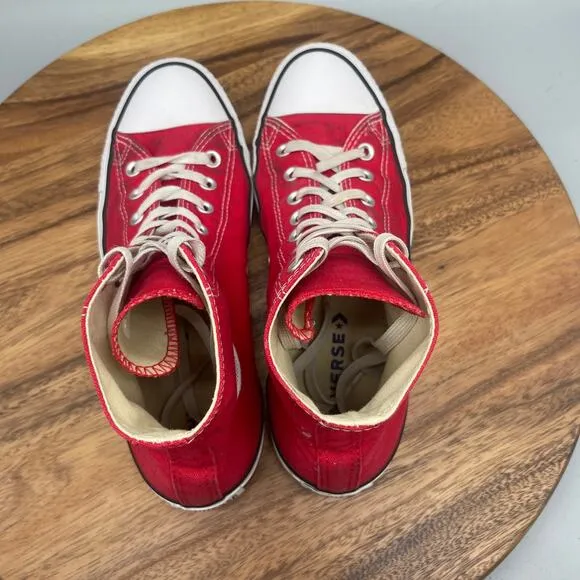 Converse Chuck Taylor All Star Shoes Mens 8 Classic Hi Top Sneaker Red Skate