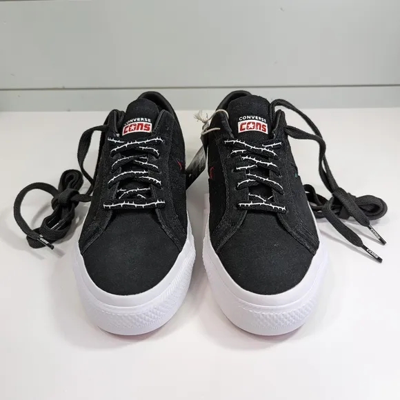 Converse Cons One Star Pro Roses A01579C Black Red Suede Skateboard shoes sz 10