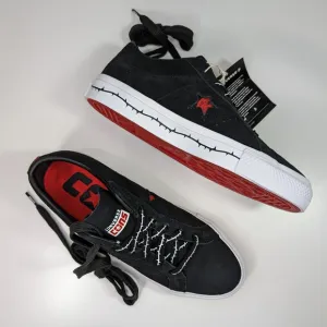 Converse Cons One Star Pro Roses Black Red Suede Casual Skateboard Shoes Men's 6