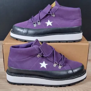 Converse One Star Mid Shoes Womens Size 11 Purple Black Mountain Club 566162C