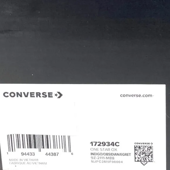 Converse One Star OX Shoes For Women Canvas Indigo Obsidian Sneakers Low 172934C