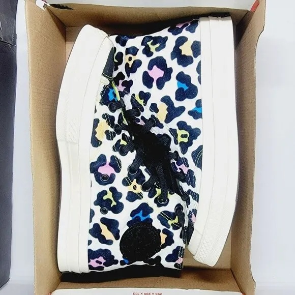 🤩Converse Sz 7.5 Womens Shoes Chuck 70 Hi Skate Comfy Velvet Leopard Canvas New