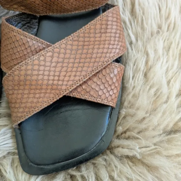 Cordani Snakeskin Brown Leather Sandals | 37